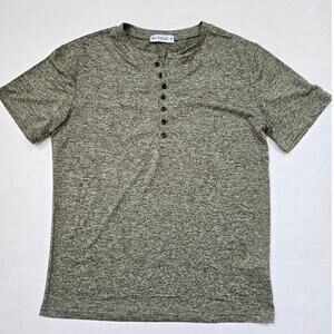 Mens Gray Kuyigo T Shirt Buttoned Sz M